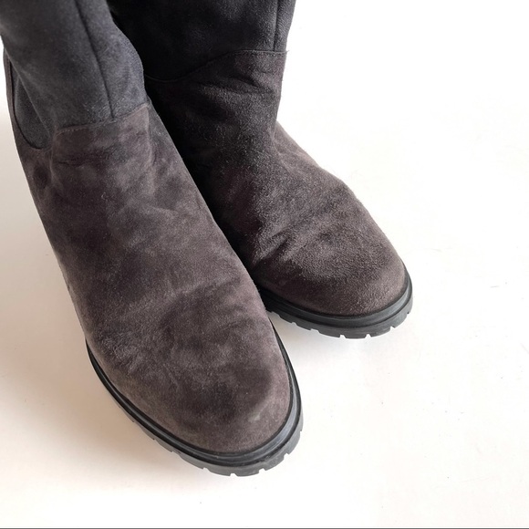 Stuart Weitzman Blizzard Boots Gralon Gray Mink Fur Suede Outdoor Winter Snow 6 - Picture 9 of 14